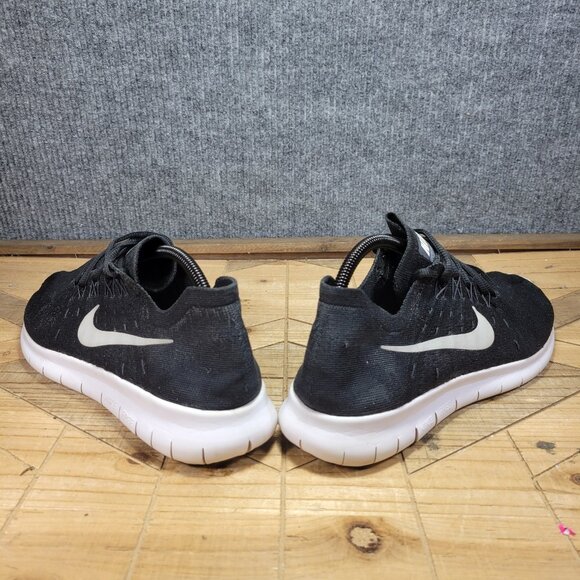 Nike Free RN Flyknit Running Sneakers Shoes Mens 11.5 Black White 880843 001 - Picture 7 of 12